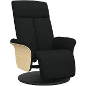 vidaXL Fauteuil relax avec repose-pieds Noir Tissu