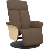 vidaXL Fauteuil relax avec repose-pieds Marron Tissu
