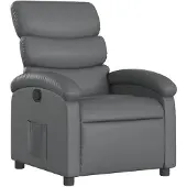 vidaXL Fauteuil relax gris similicuir