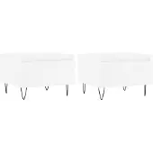 vidaXL Tables basses 2 pcs. Blanc 50x46x35 cm Bois composite