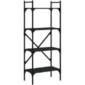 vidaXL Bibliothèque à 4 niveaux noir 56x31,5x138,5cm bois d'ingénierie