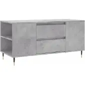 vidaXL Table basse gris béton 102x44,5x50 cm Bois composite