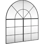vidaXL Miroir mural noir 100x110 cm bombé fer