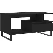 vidaXL Table basse noire 90x49x45 cm Bois composite