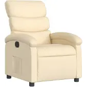 vidaXL Fauteuil relax Tissu Crème
