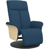 vidaXL Fauteuil relax avec repose-pieds Bleu Tissu