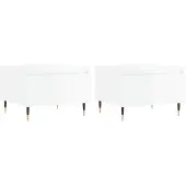 vidaXL Tables basses 2 pcs. Blanc brillant 50x46x35 cm Bois composite