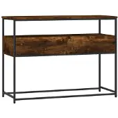 vidaXL Table console chêne fumé 100x40x75 cm bois d'ingénierie