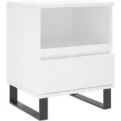 vidaXL Table de chevet Blanc 40x35x50 cm Bois d’ingénierie