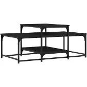 vidaXL Table basse noire 102x60x45 cm Bois composite
