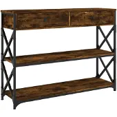 vidaXL Table console chêne fumé 100x28x75 cm bois d'ingénierie