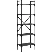 vidaXL Bibliothèque à 5 niveaux noir 56x31,5x174 cm bois d'ingénierie