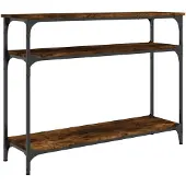 vidaXL Table console chêne fumé 100x29x75 cm bois d'ingénierie