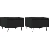 vidaXL Tables basses 2 pcs noir 50x46x35 cm bois d'ingénierie