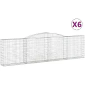 vidaXL Gabions avec arc surélevé 6 pcs. 400x30x100/120cm Fer galvanisé