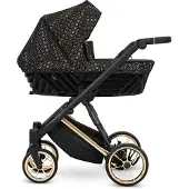 Kunert IVENTO 2in1 Poussette en bleu/rose avec cadre noir