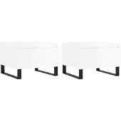 vidaXL Tables basses 2 pcs. Blanc brillant 50x46x35 cm Bois composite