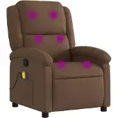 vidaXL Fauteuil de massage Marron Tissu