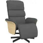 vidaXL Fauteuil relax avec repose-pieds Tissu gris foncé