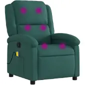vidaXL Fauteuil de massage vert foncé Tissu