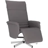 vidaXL Fauteuil relax avec repose-pieds Gris Similicuir