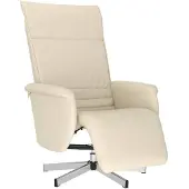 vidaXL Fauteuil relax avec repose-pieds Crème Similicuir