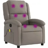 vidaXL Fauteuil de massage Taupe Tissu
