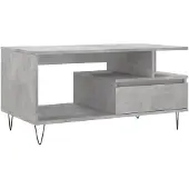 vidaXL Table basse gris béton 90x49x45 cm Bois composite