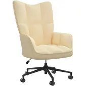 vidaXL Fauteuil relax blanc crème velours