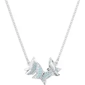 Swarovski Collier Idyllia Lilia, Papillon, Bleu, Métal Rhodié