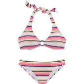 Venice beach Bikini bleu / rose clair / noir / blanc