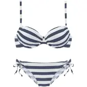 Venice beach Bikini bleu marine / blanc
