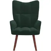 The Living Store Fauteuil relax vert foncé velours