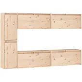 The Living Store Armoires TV 6 pcs. Pin massif