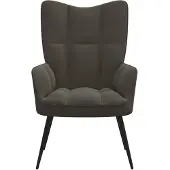 The Living Store fauteuil inclinable en velours gris foncé