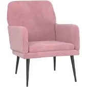 The Living Store fauteuil rose 62x79x79 cm velours
