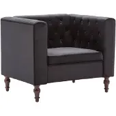 The Living Store Fauteuil noir velours