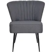 The Living Store Chaise de cocktail gris foncé Tissu