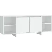 The Living Store Armoire TV Blanc 130x35x50 cm Bois composite