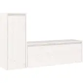 The Living Store Armoires TV 2 pcs. Blanc Pin massif