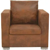 The Living Store fauteuil en daim marron