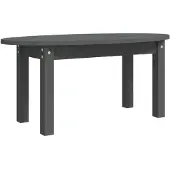The Living Store Table basse Gris 80x40x35 cm Pin massif