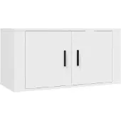 The Living Store Meuble TV mural blanc 80x34,5x40 cm