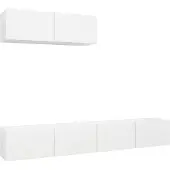 The Living Store Armoires TV 3 pcs. Blanc Bois composite