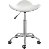 The Living Store Chaise de bureau Blanc Similicuir