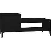 The Living Store Table basse noire 100x50x45 cm bois composite