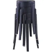 The Living Store Tabouret empilable 4 pcs noir plastique