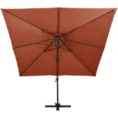 The Living Store Parapluie avec aération 300x300 cm Terracota