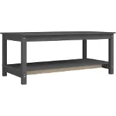 The Living Store Table basse grise 110x55x45 cm pin massif