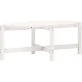 The Living Store Table basse blanche 118x63x45 cm pin massif